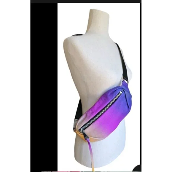 Aimee Kestenberg Gradient Leather Fanny Pack Ombre Adjustable Luxury Unisex - Picture 1 of 14